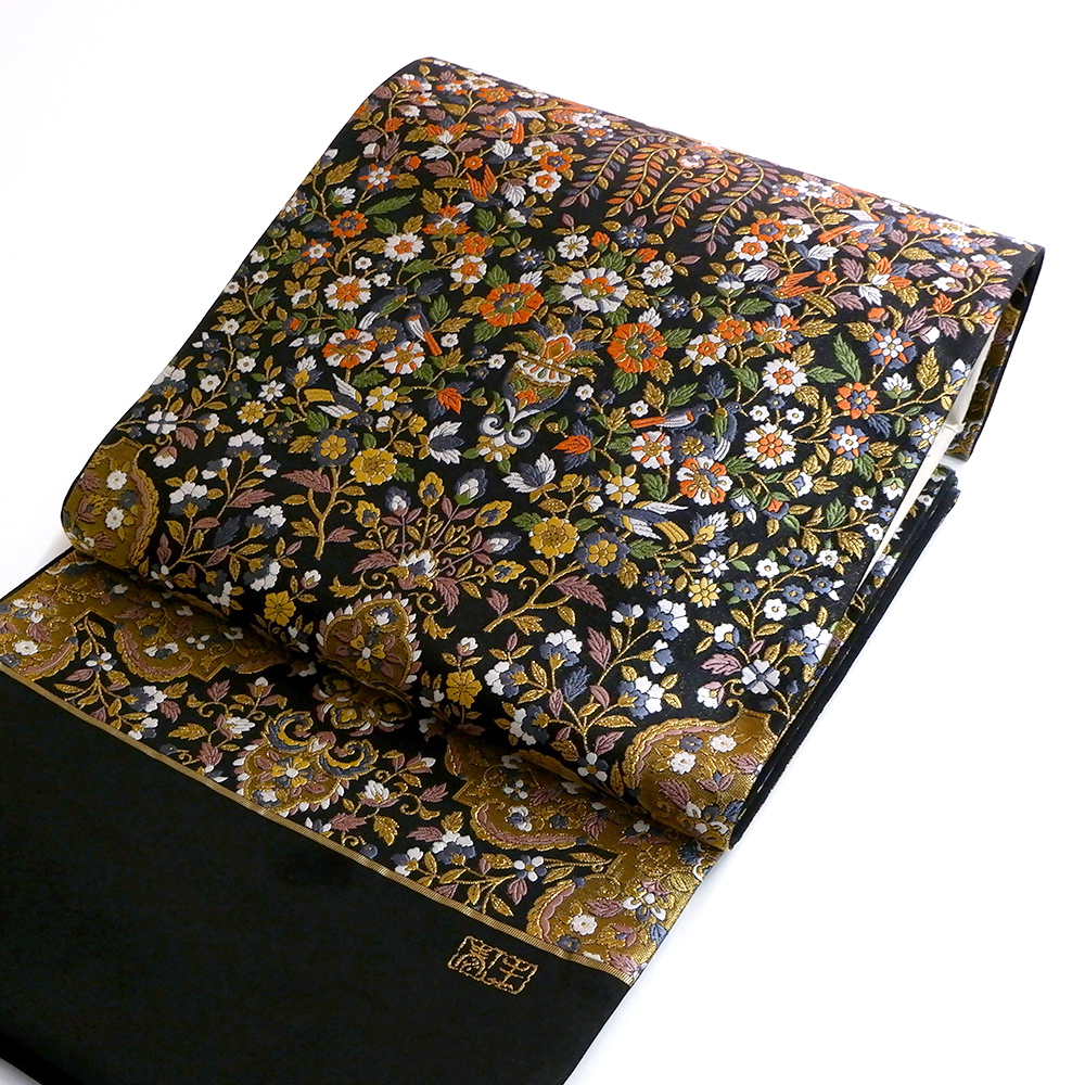 泰生織物　西陣織特選袋帯【草花紋】　