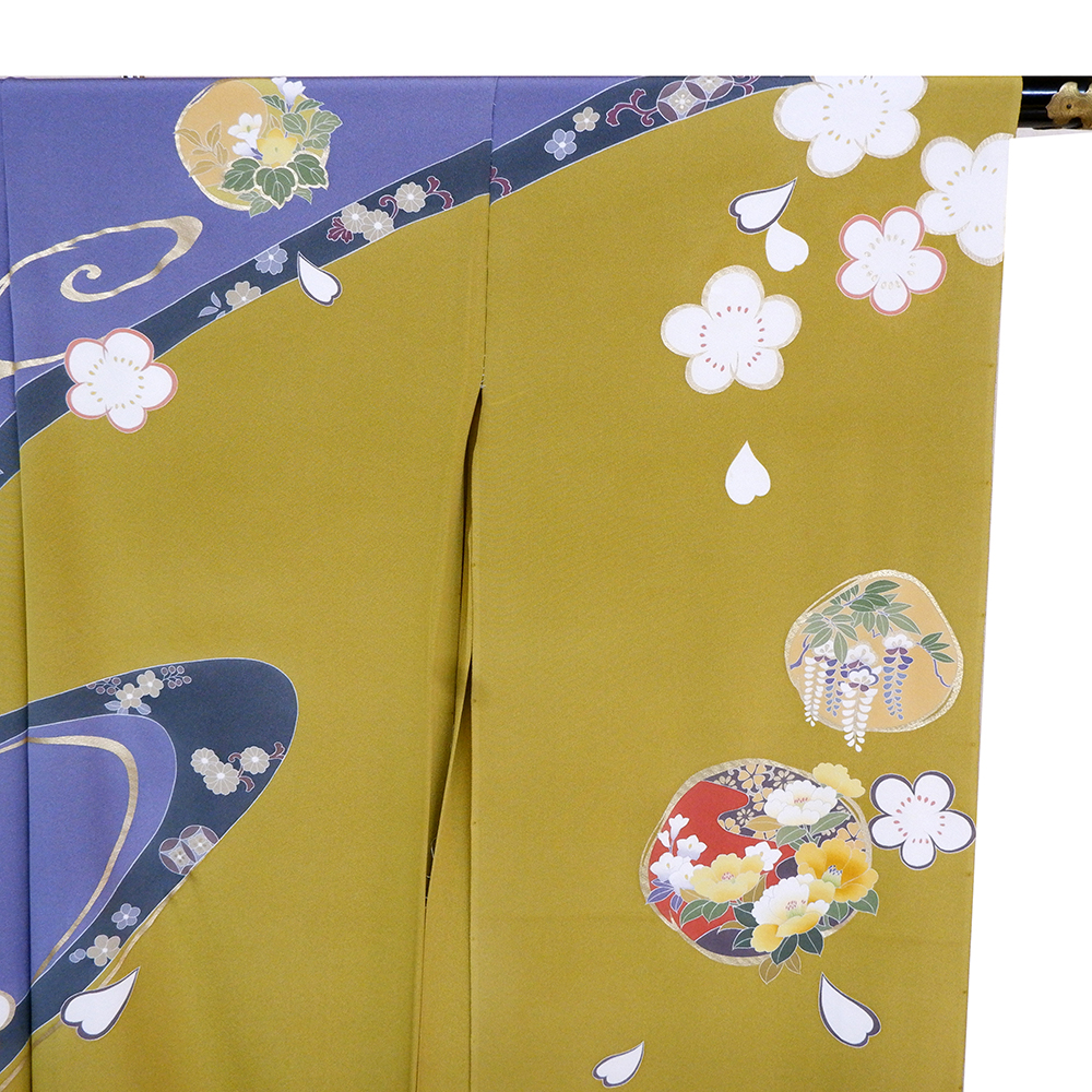 浜ちりめん　本染振袖【花貝合わせ】　