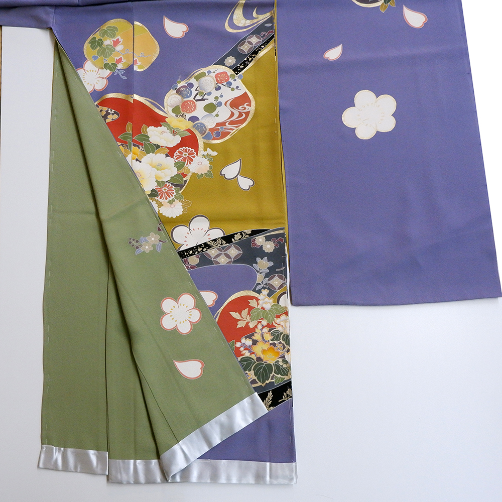 浜ちりめん　本染振袖【花貝合わせ】　