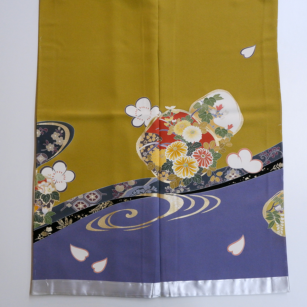 浜ちりめん　本染振袖【花貝合わせ】　