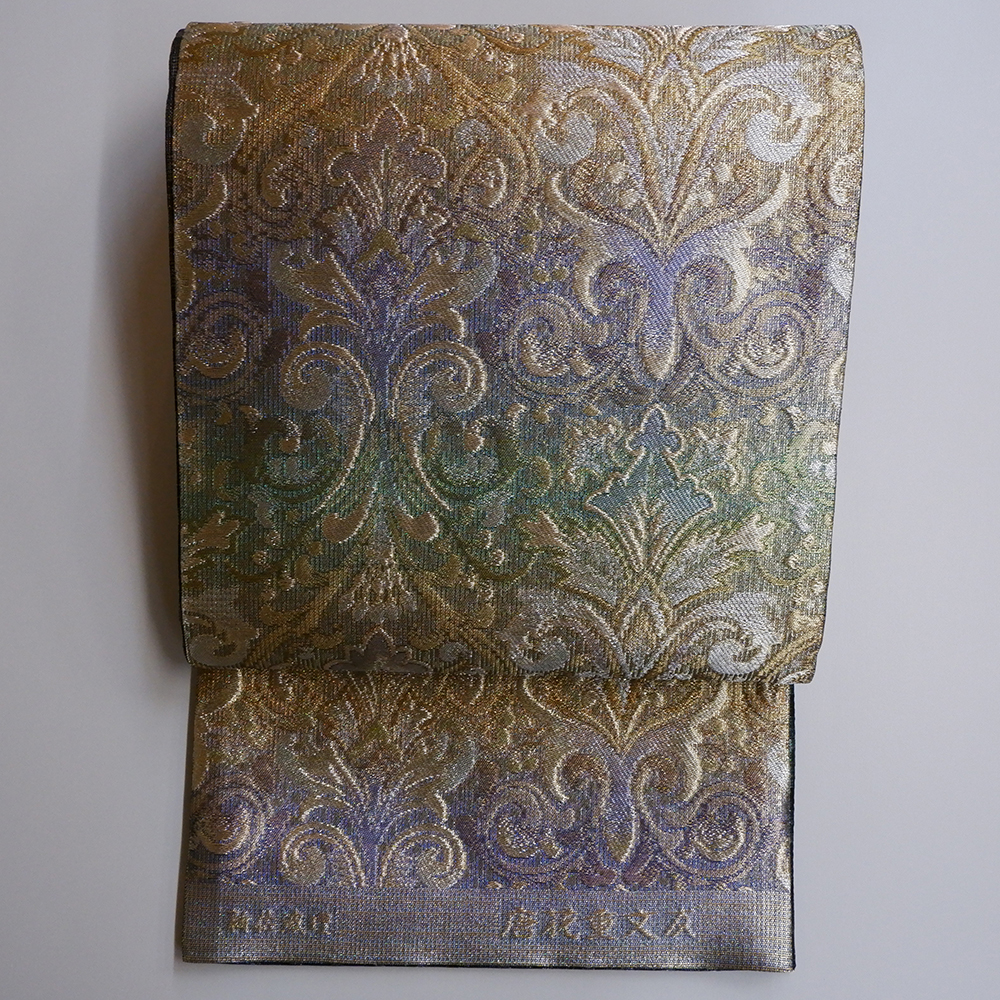 佐波理謹製　袋帯【唐花重文反】　