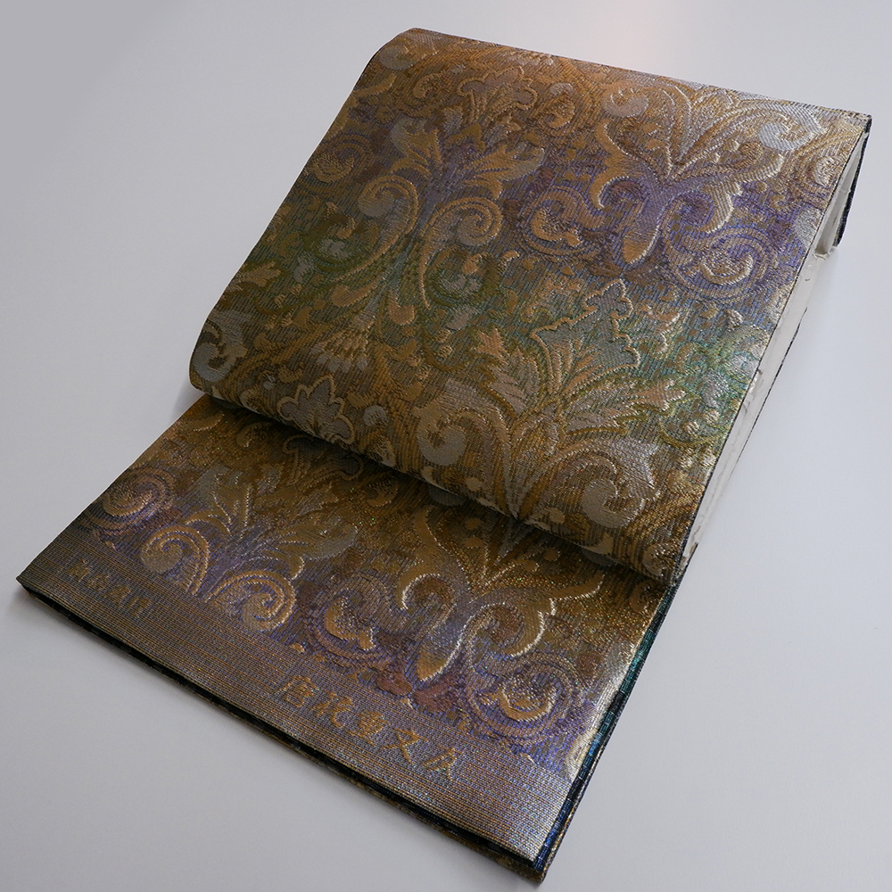 佐波理謹製　袋帯【唐花重文反】　