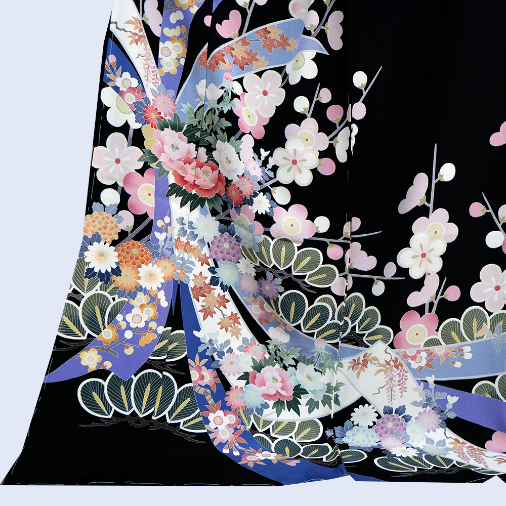 関芳謹製　本染め振袖【束ね熨斗】