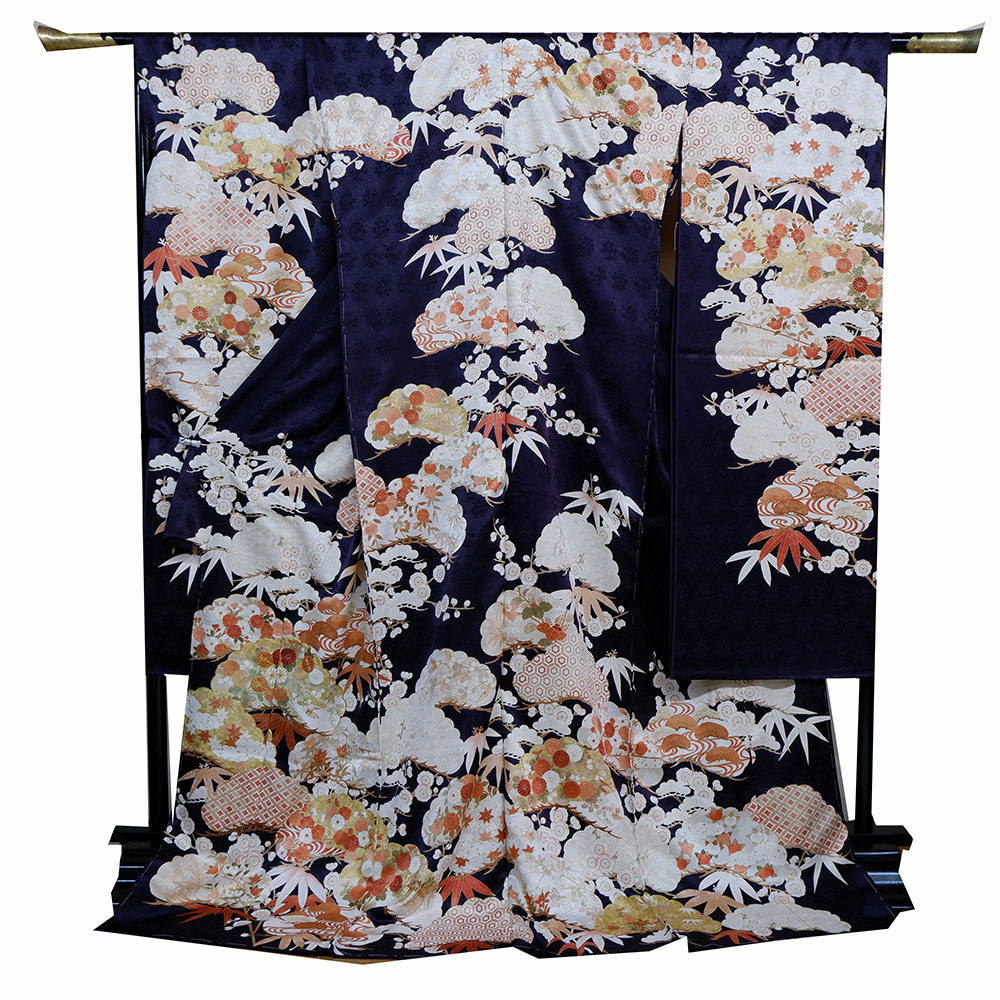 吉澤織物謹製　手描き振袖【松】