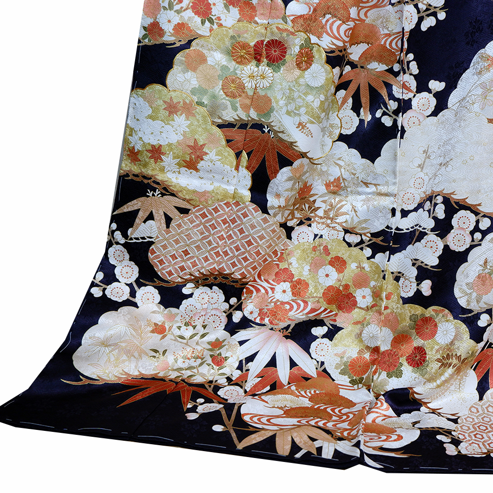 吉澤織物謹製　手描き振袖【松】　