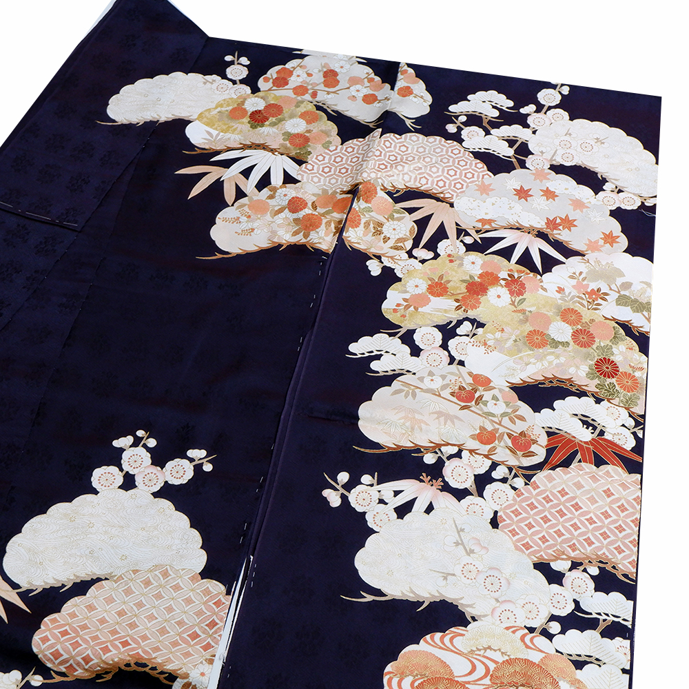 吉澤織物謹製　手描き振袖【松】　