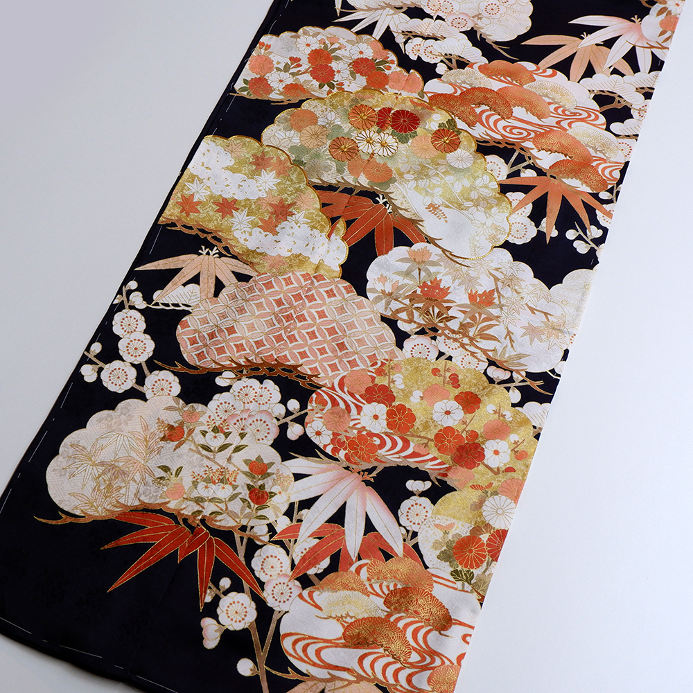 吉澤織物謹製　手描き振袖【松】　