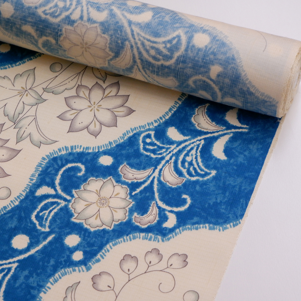 結城紬　着尺反【洋花】　