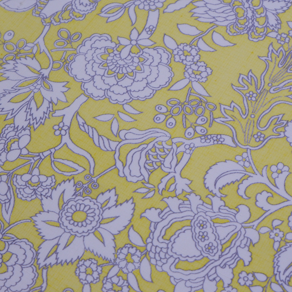 結城紬　型友禅着尺反【花々】