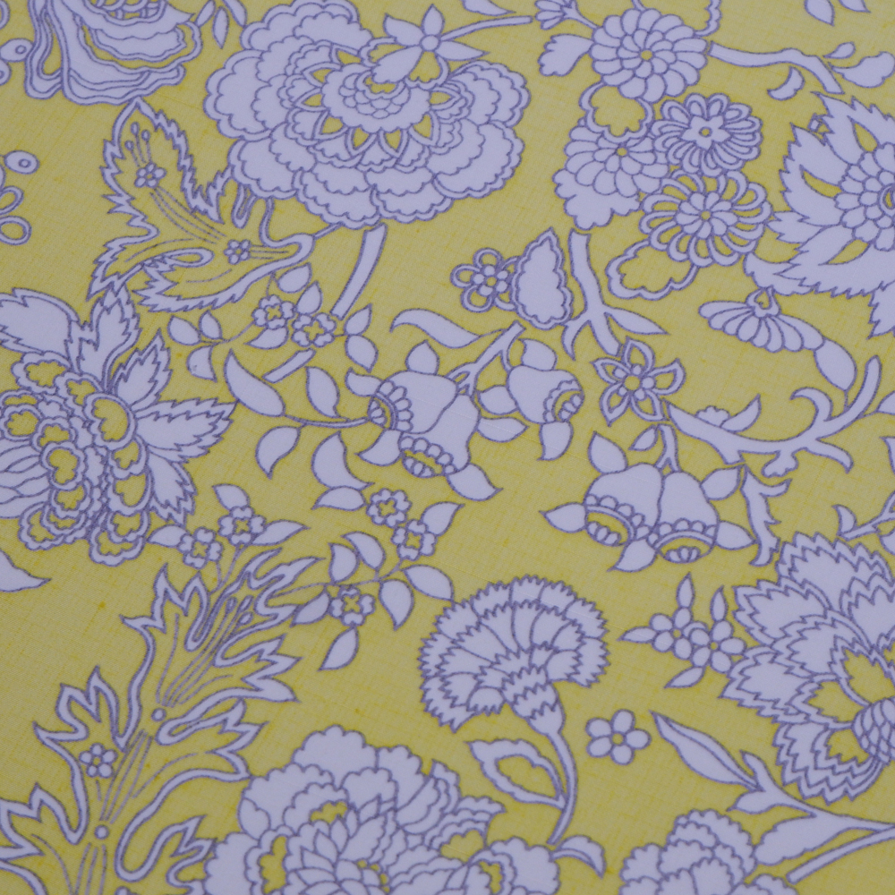 結城紬　型友禅着尺反【花々】