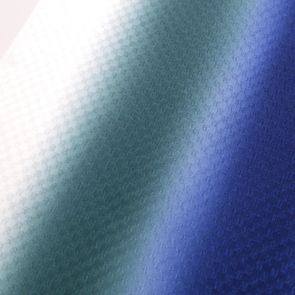 紐の渡敬謹製　正絹帯揚げ【濃青×深緑×白】