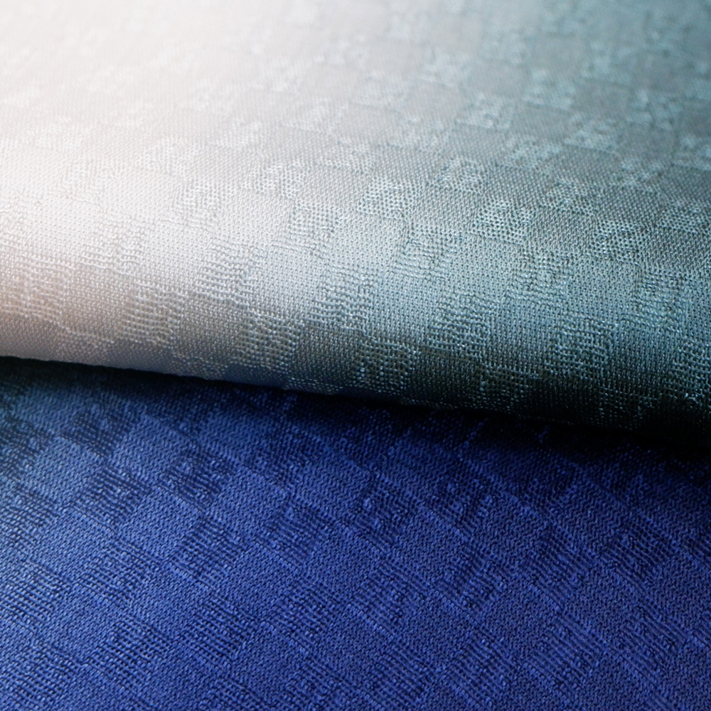 紐の渡敬謹製　正絹帯揚げ【濃青×深緑×白】