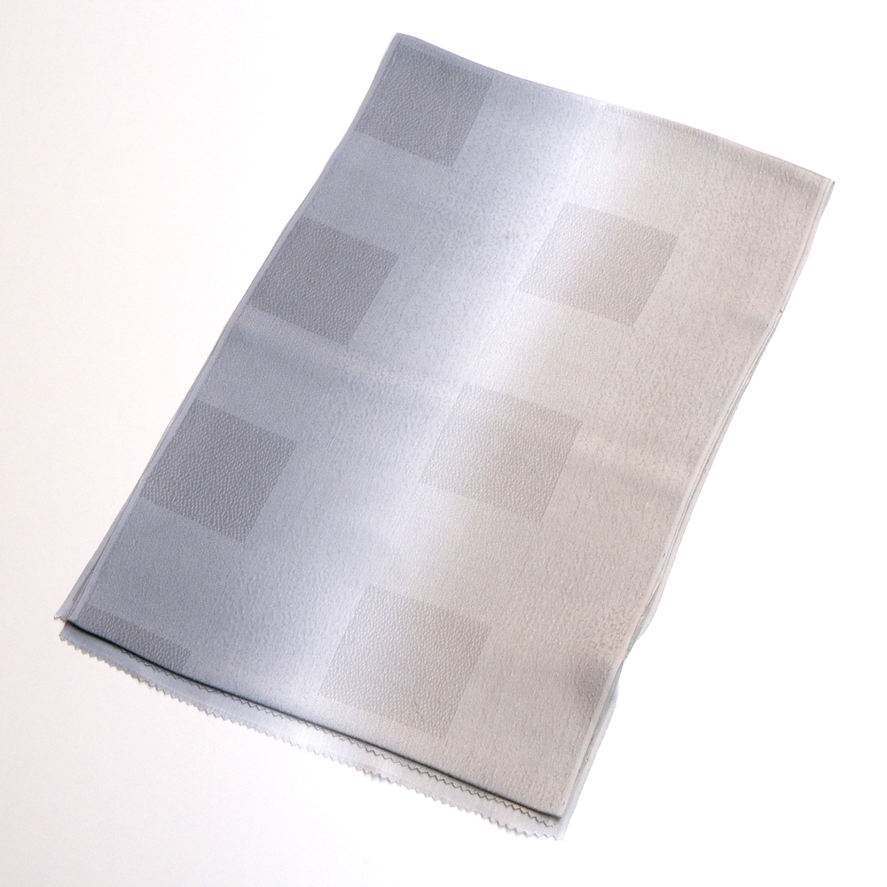 紐の渡敬謹製　正絹帯揚げ【灰ぼかし】