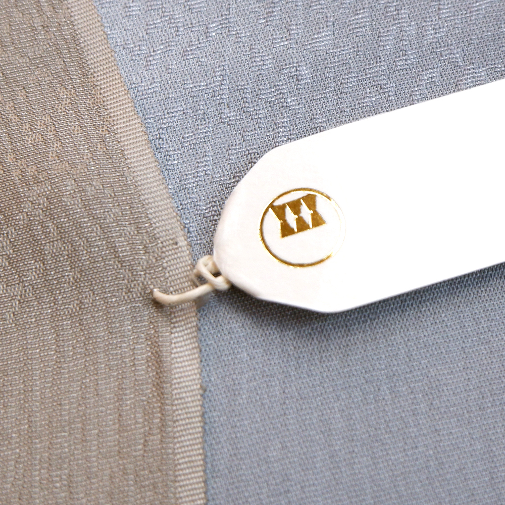 紐の渡敬謹製　正絹帯揚げ【灰ぼかし】