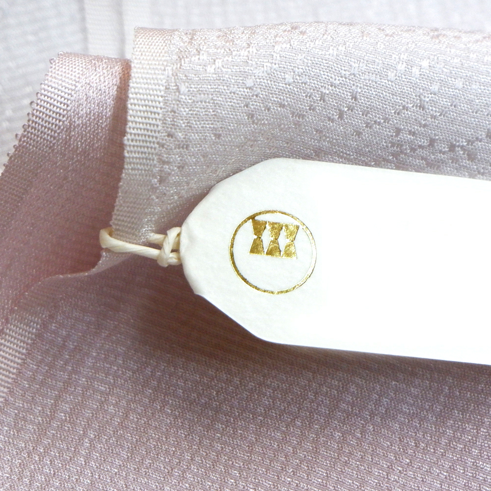 紐の渡敬謹製　正絹帯揚げ【市松　ピンク】