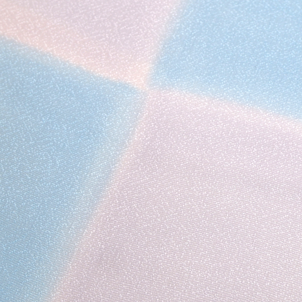 紐の渡敬謹製　正絹帯揚げ【市松　水色×灰色】