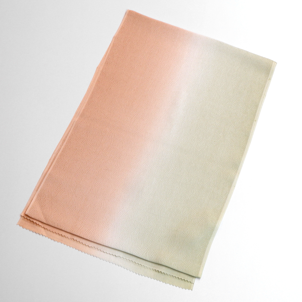 紐の渡敬謹製　正絹帯揚げ【ベージュ×薄橙】