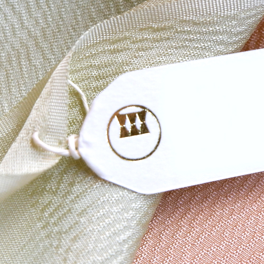 紐の渡敬謹製　正絹帯揚げ【ベージュ×薄橙】