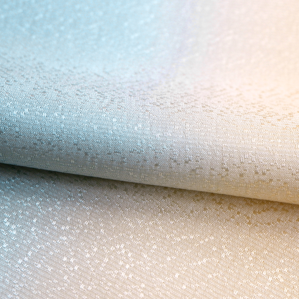 紐の渡敬謹製　正絹帯揚げ【薄緑×橙】