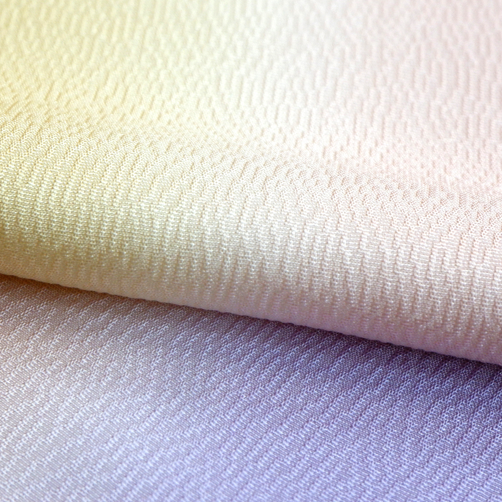 紐の渡敬謹製　正絹帯揚げ【紫×桃×橙】