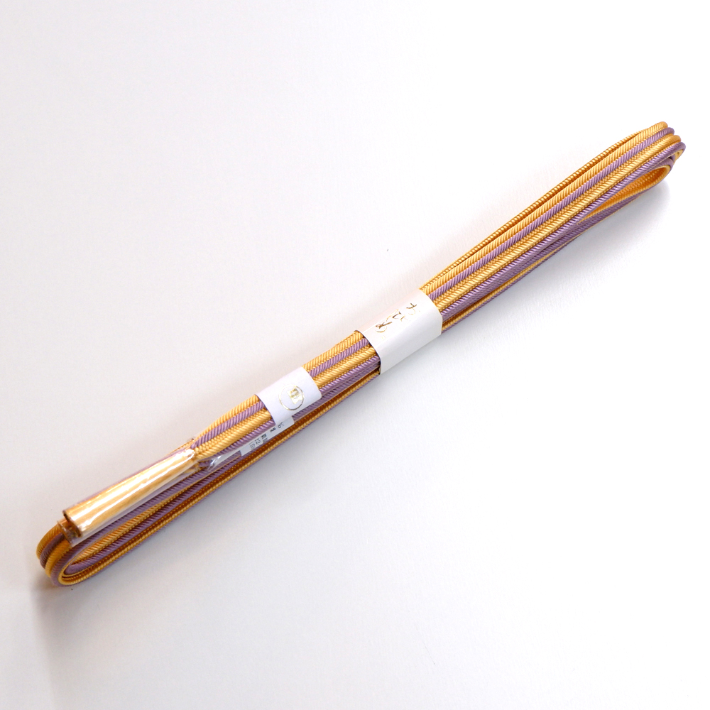 紐の渡敬謹製　正絹帯締め【橙×藤】