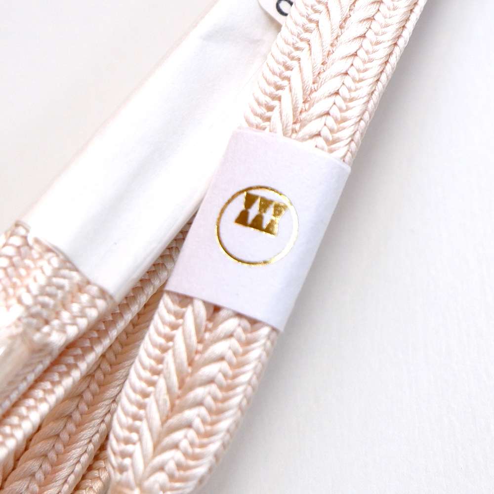 紐の渡敬謹製　正絹帯締め【桜色】