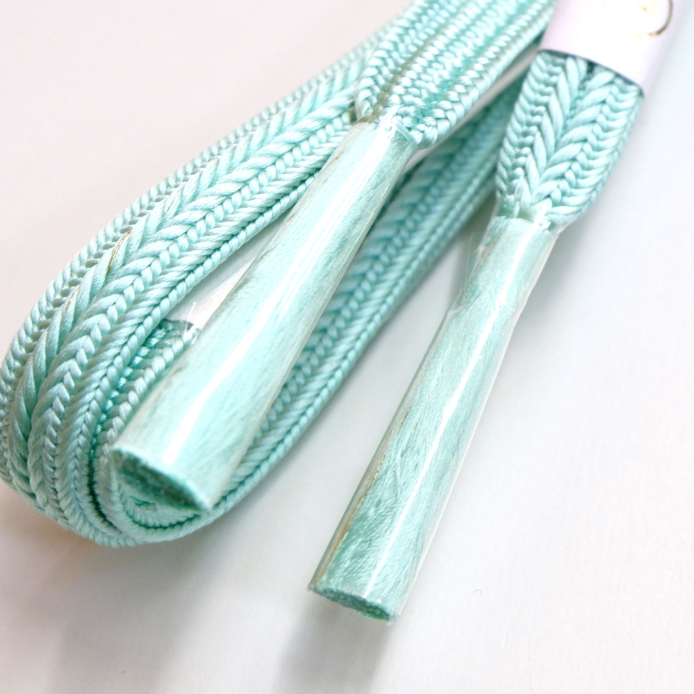紐の渡敬謹製　正絹帯締め【水色】