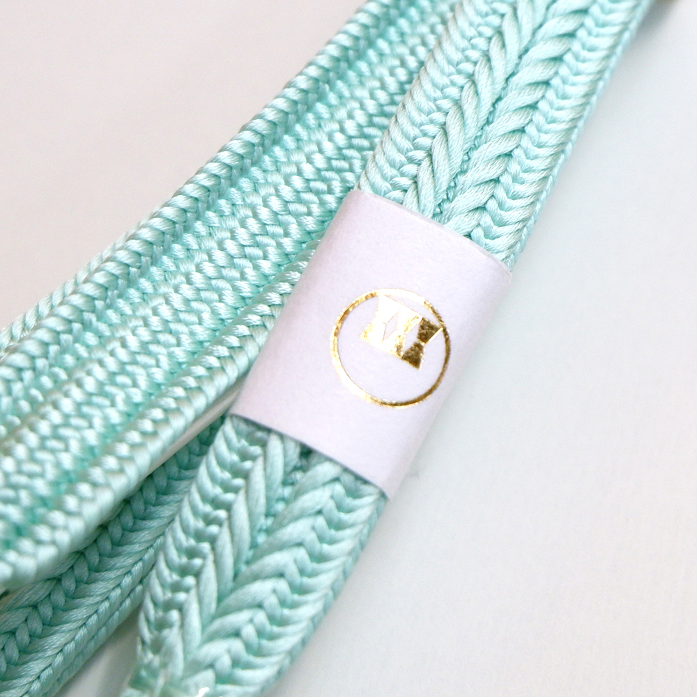 紐の渡敬謹製　正絹帯締め【水色】
