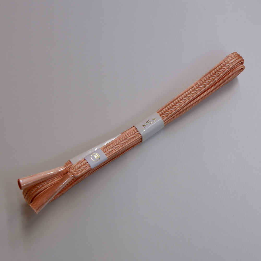 紐の渡敬謹製　正絹帯締め【橙色】