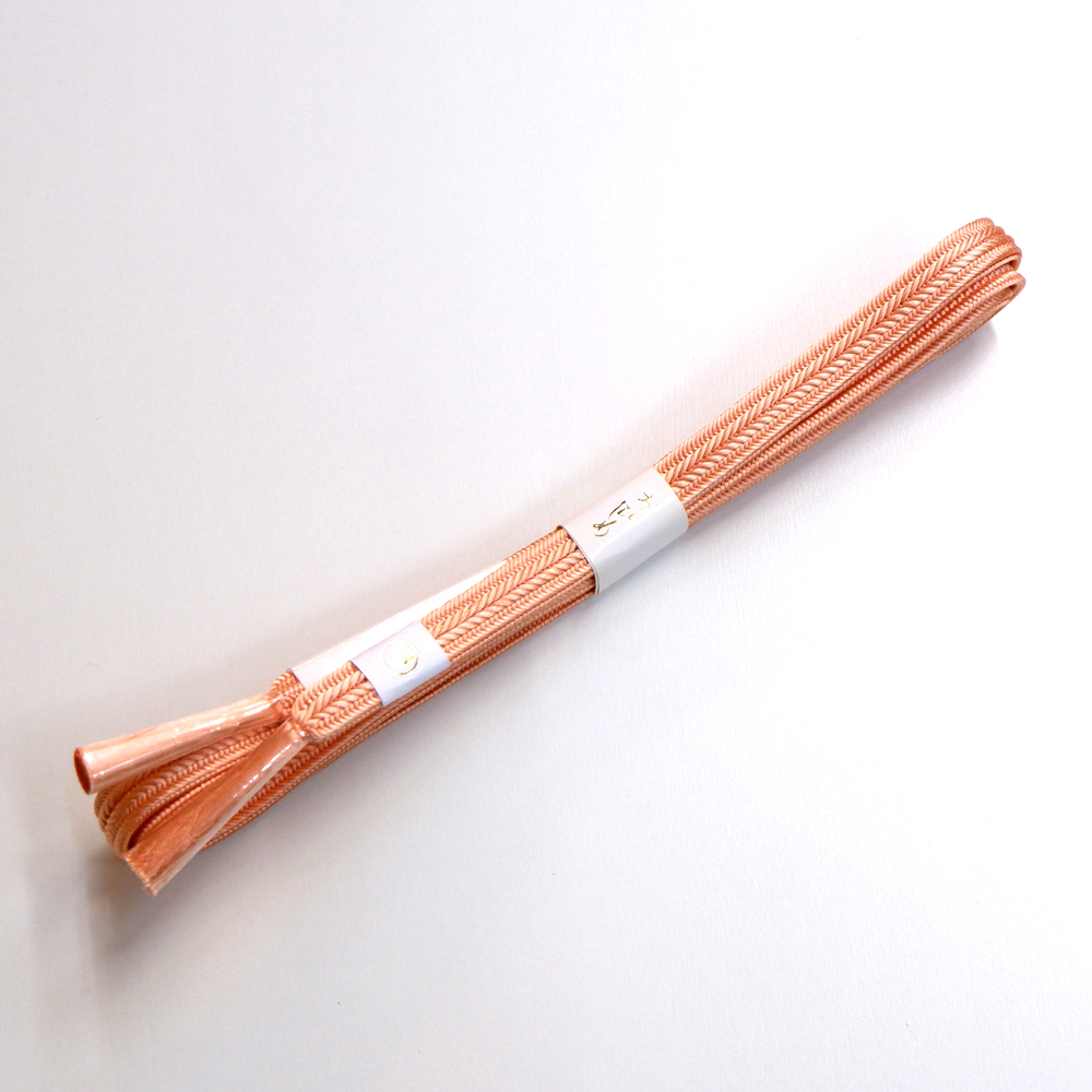 紐の渡敬謹製　正絹帯締め【橙色】