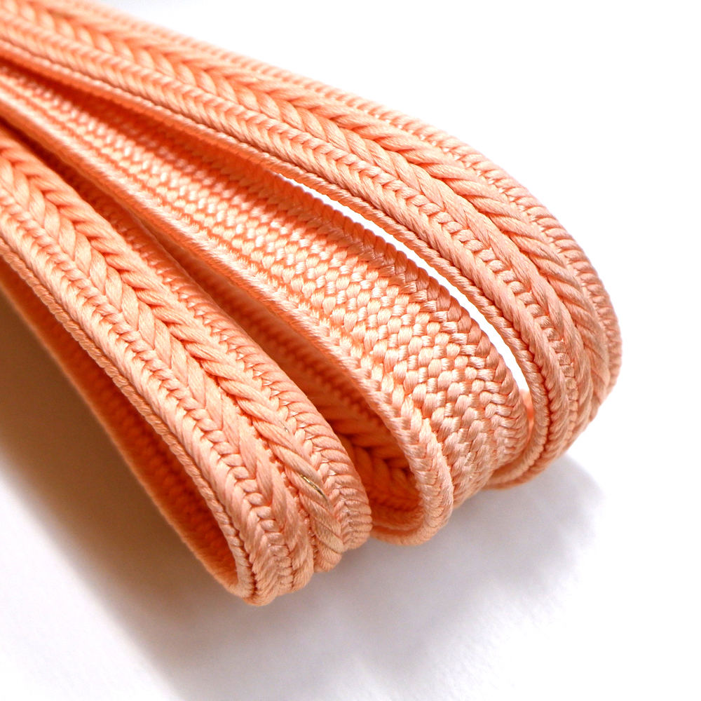 紐の渡敬謹製　正絹帯締め【橙色】