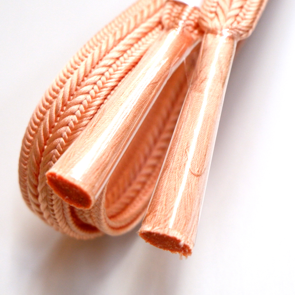 紐の渡敬謹製　正絹帯締め【橙色】