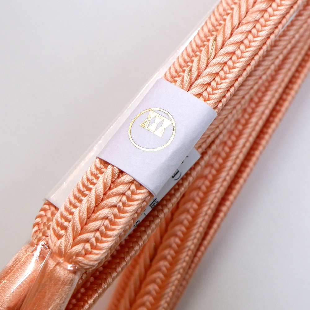 紐の渡敬謹製　正絹帯締め【橙色】