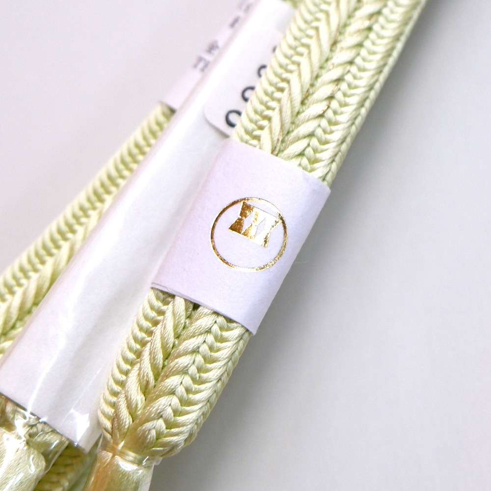 紐の渡敬謹製　正絹帯締め【薄緑色】