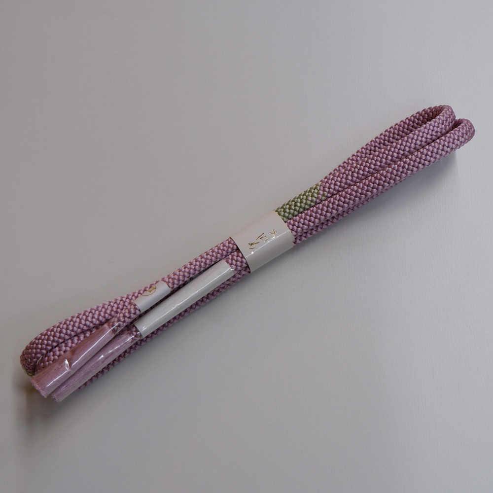 紐の渡敬謹製　正絹帯締め【藤×緑】