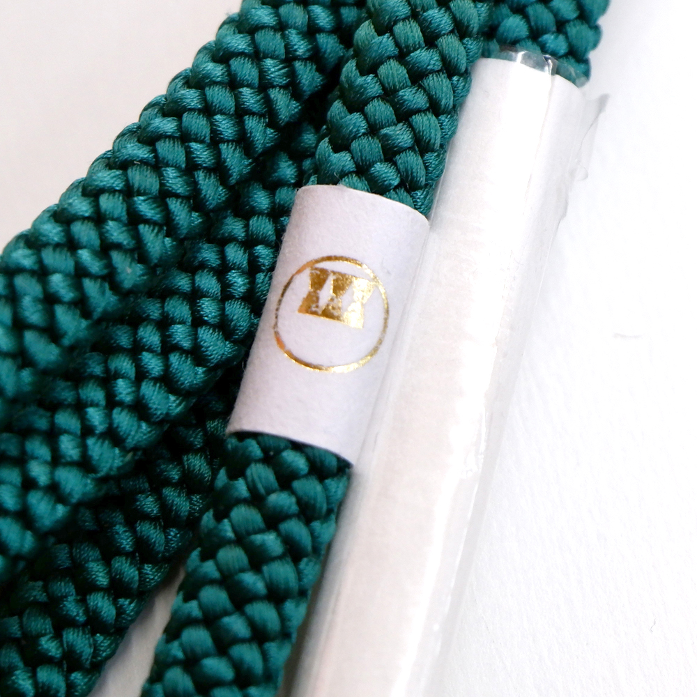 紐の渡敬謹製　正絹帯締め【緑　グラデーション】