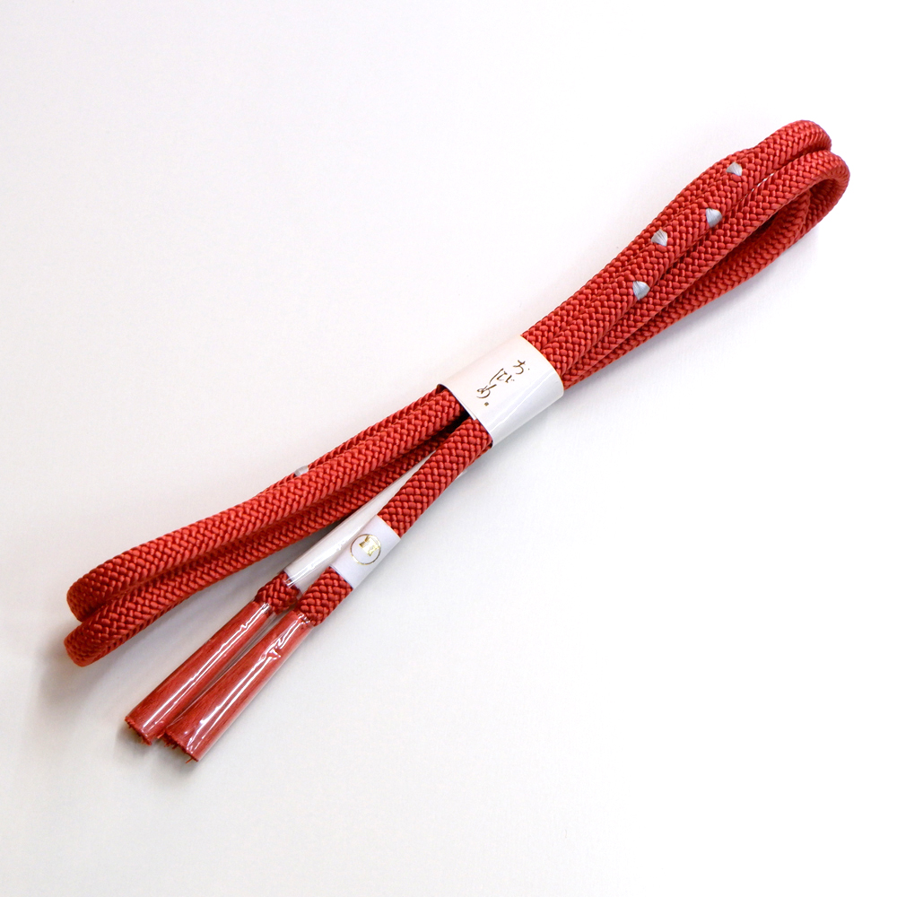 紐の渡敬謹製　正絹帯締め【朱】