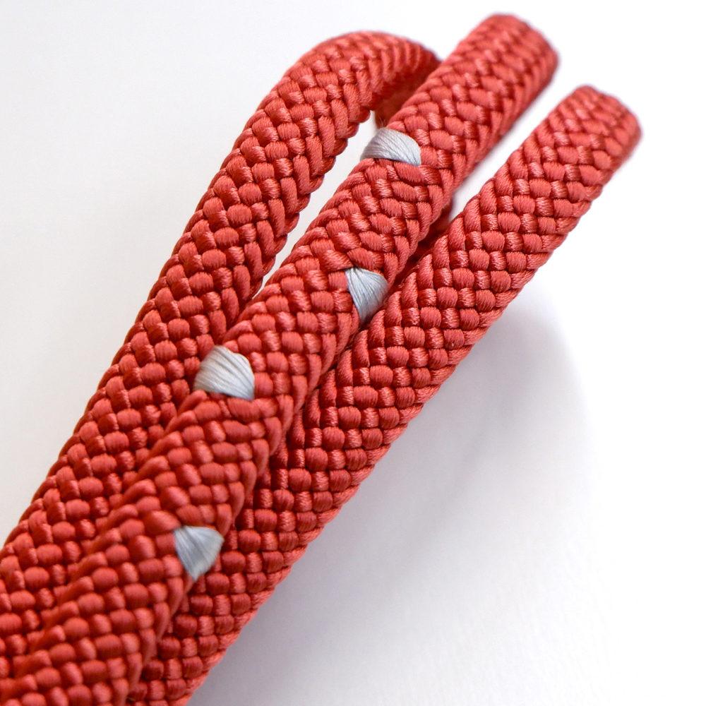 紐の渡敬謹製　正絹帯締め【朱】