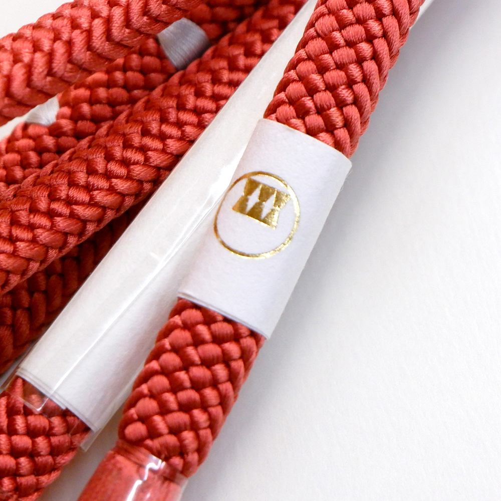 紐の渡敬謹製　正絹帯締め【朱】