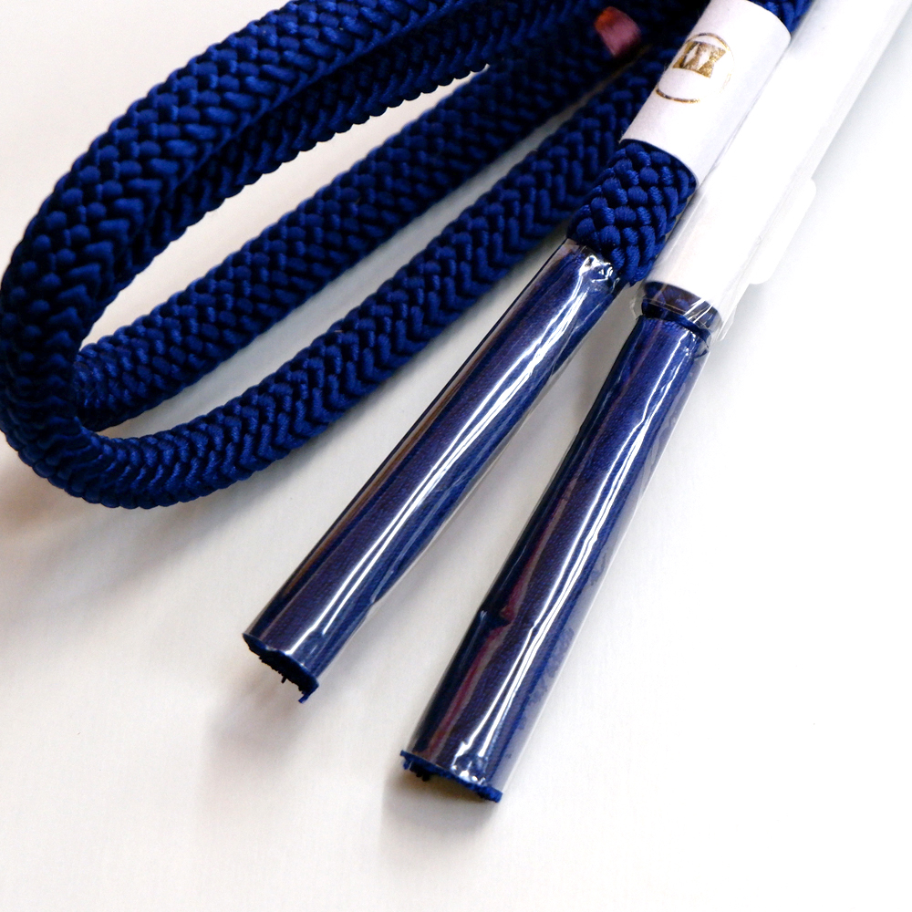 紐の渡敬謹製　正絹帯締め【青】