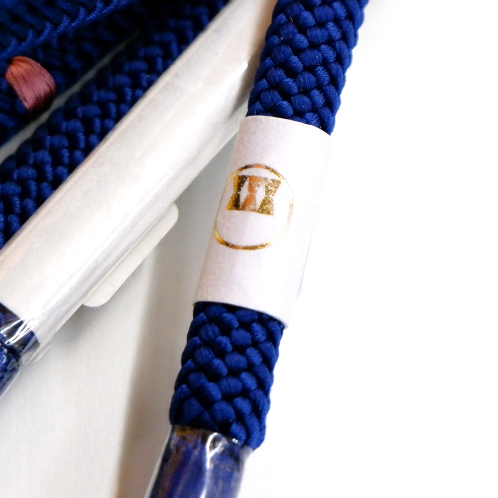 紐の渡敬謹製　正絹帯締め【青】