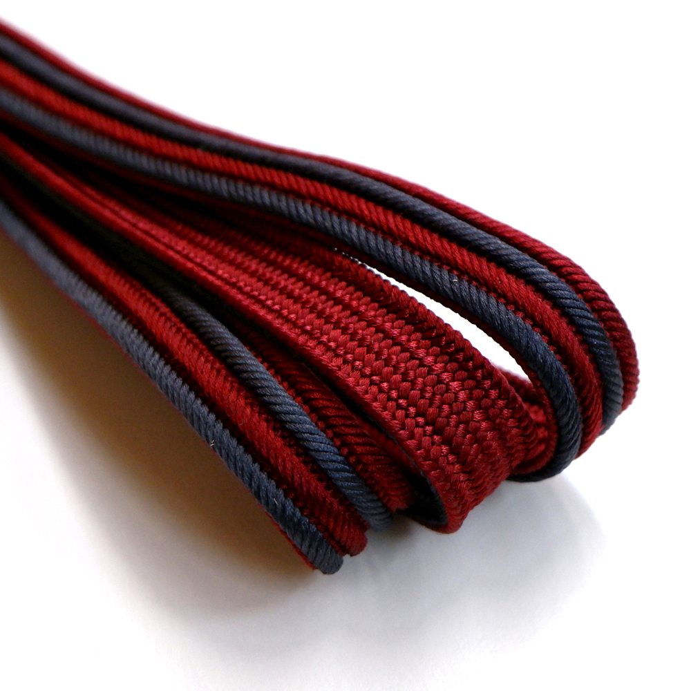 紐の渡敬謹製　正絹帯締め【赤×黒】