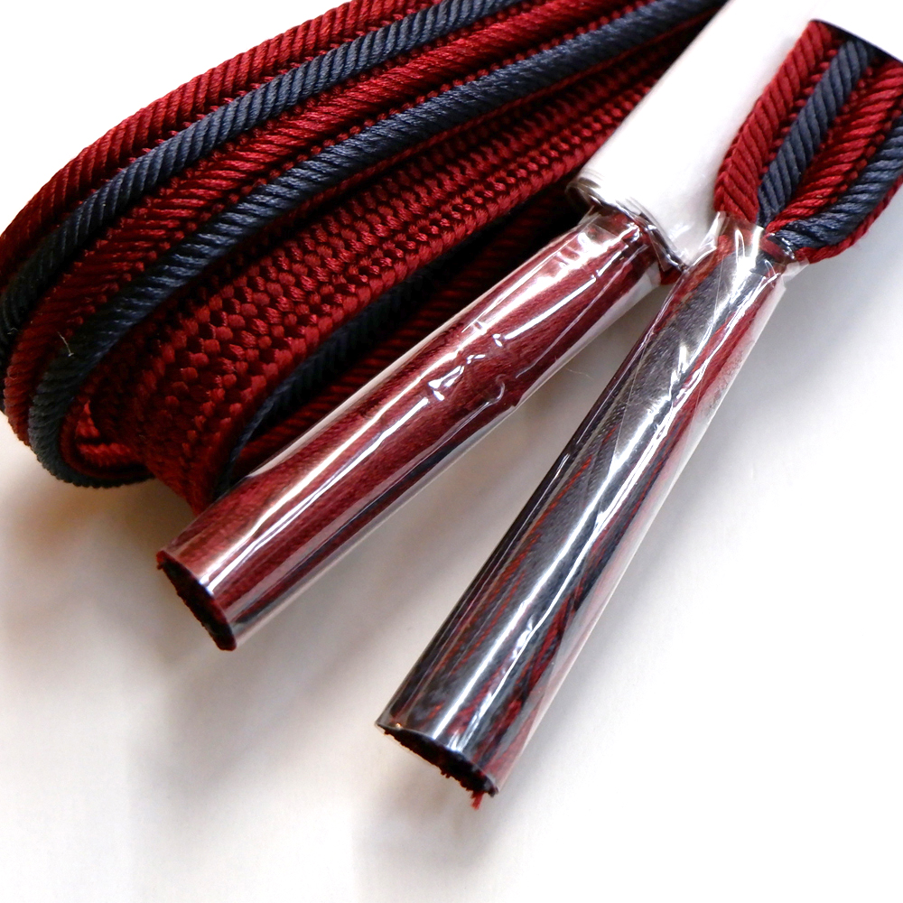 紐の渡敬謹製　正絹帯締め【赤×黒】