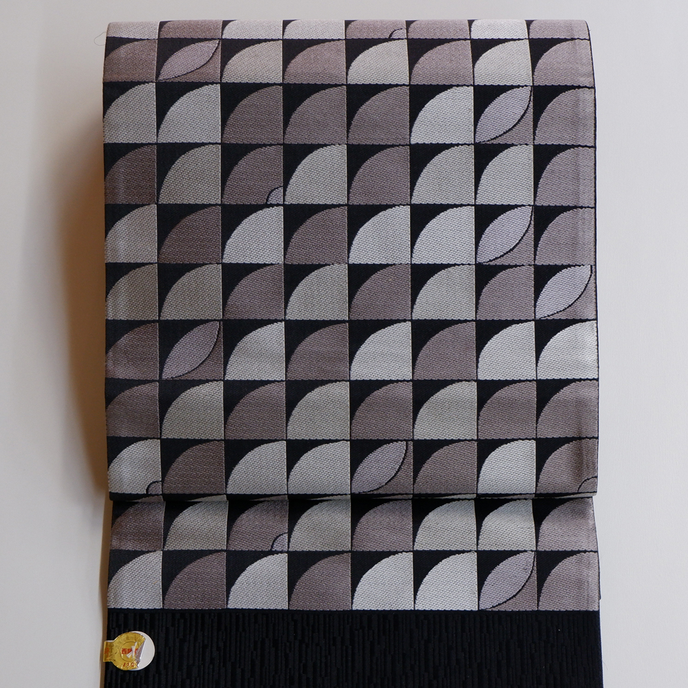 岡文織物謹製　西陣織袋帯【市松】　