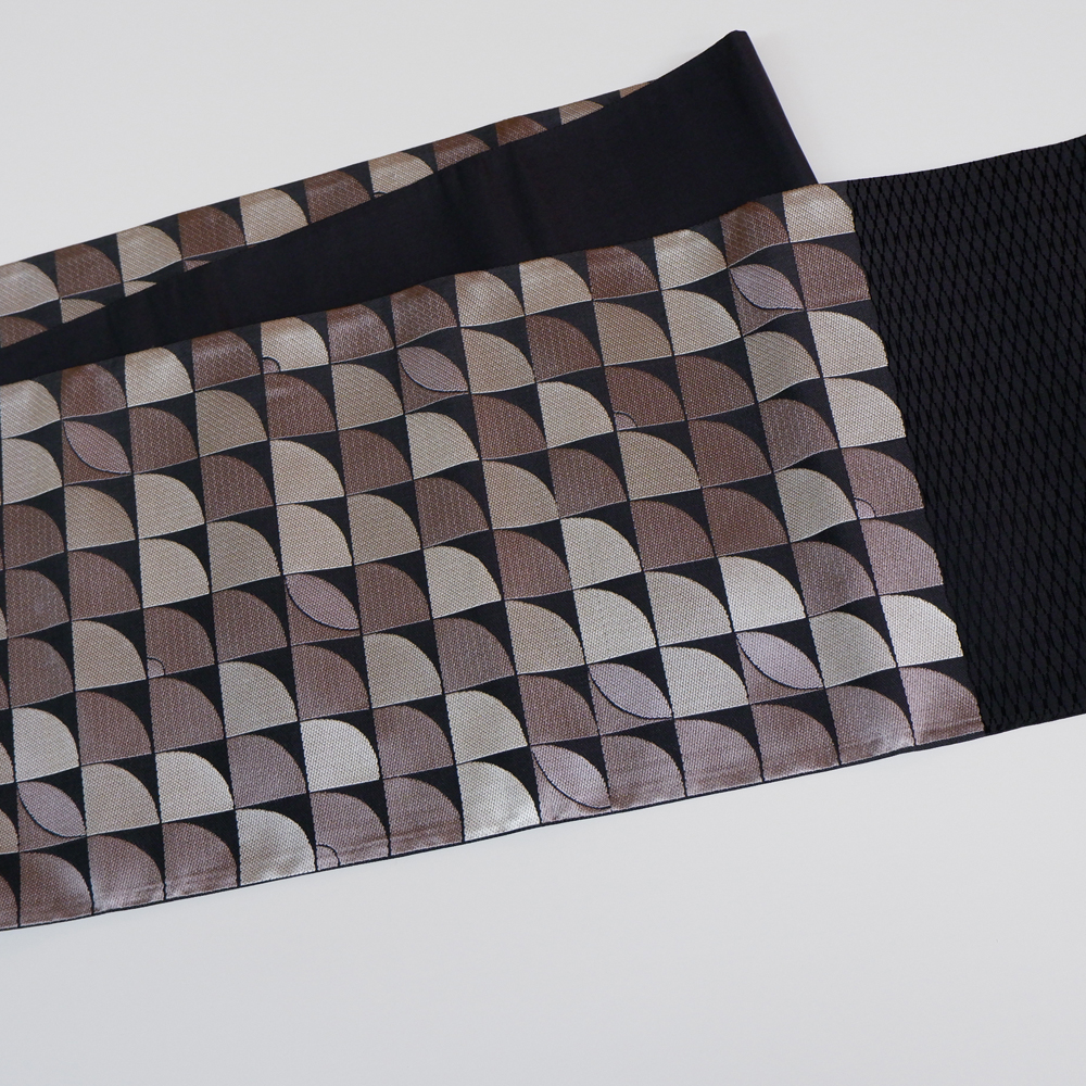 岡文織物謹製　西陣織袋帯【市松】　