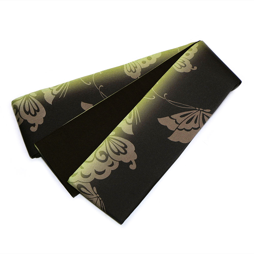 友禅角帯友禅角帯【蝶々　茶】