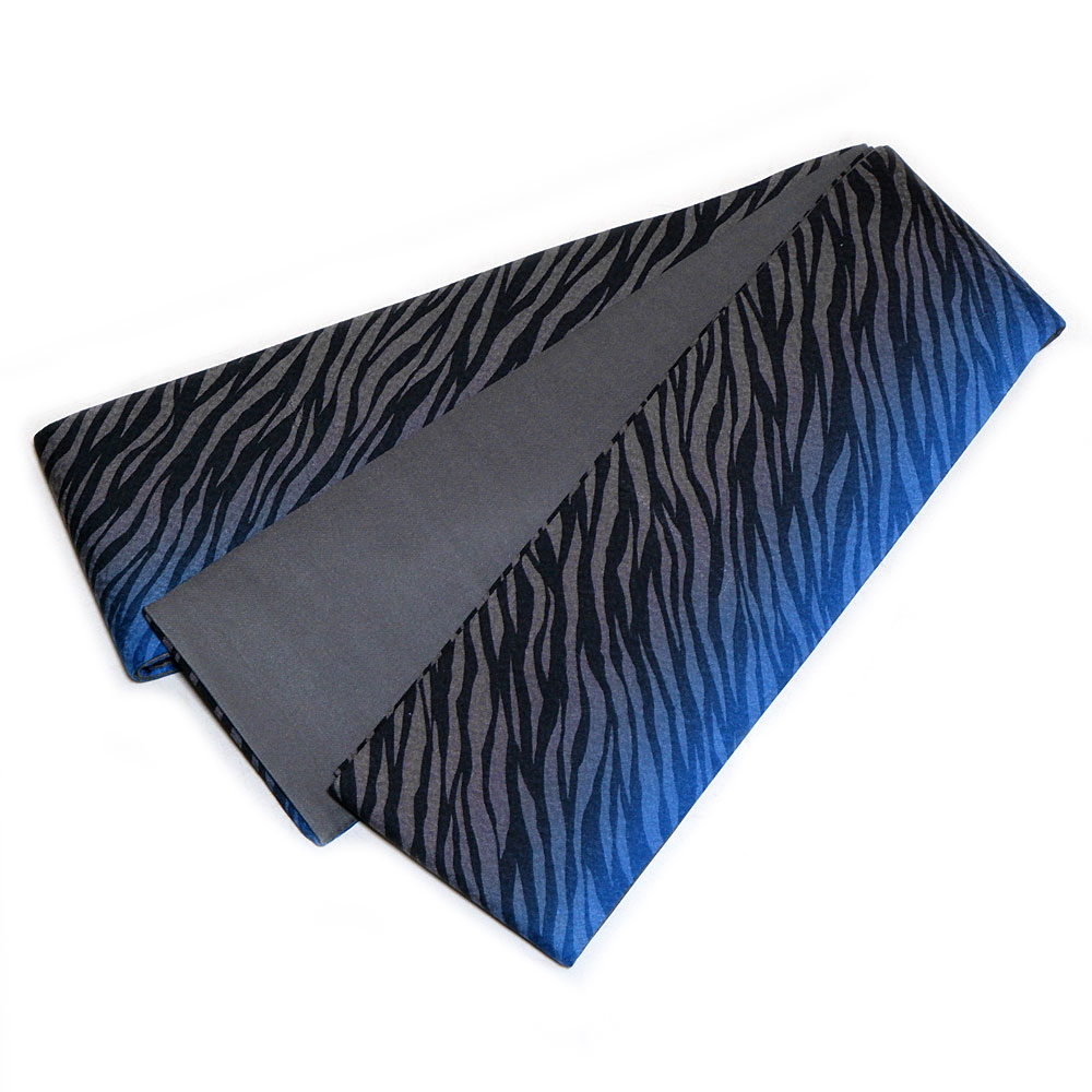 友禅角帯【縞馬柄　濃青】