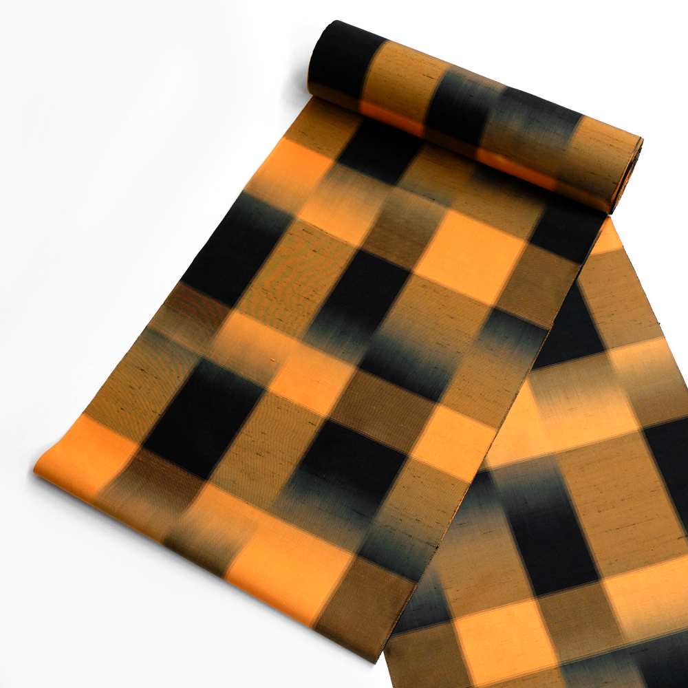 B反　正絹　アンサンブル紬反【市松風】