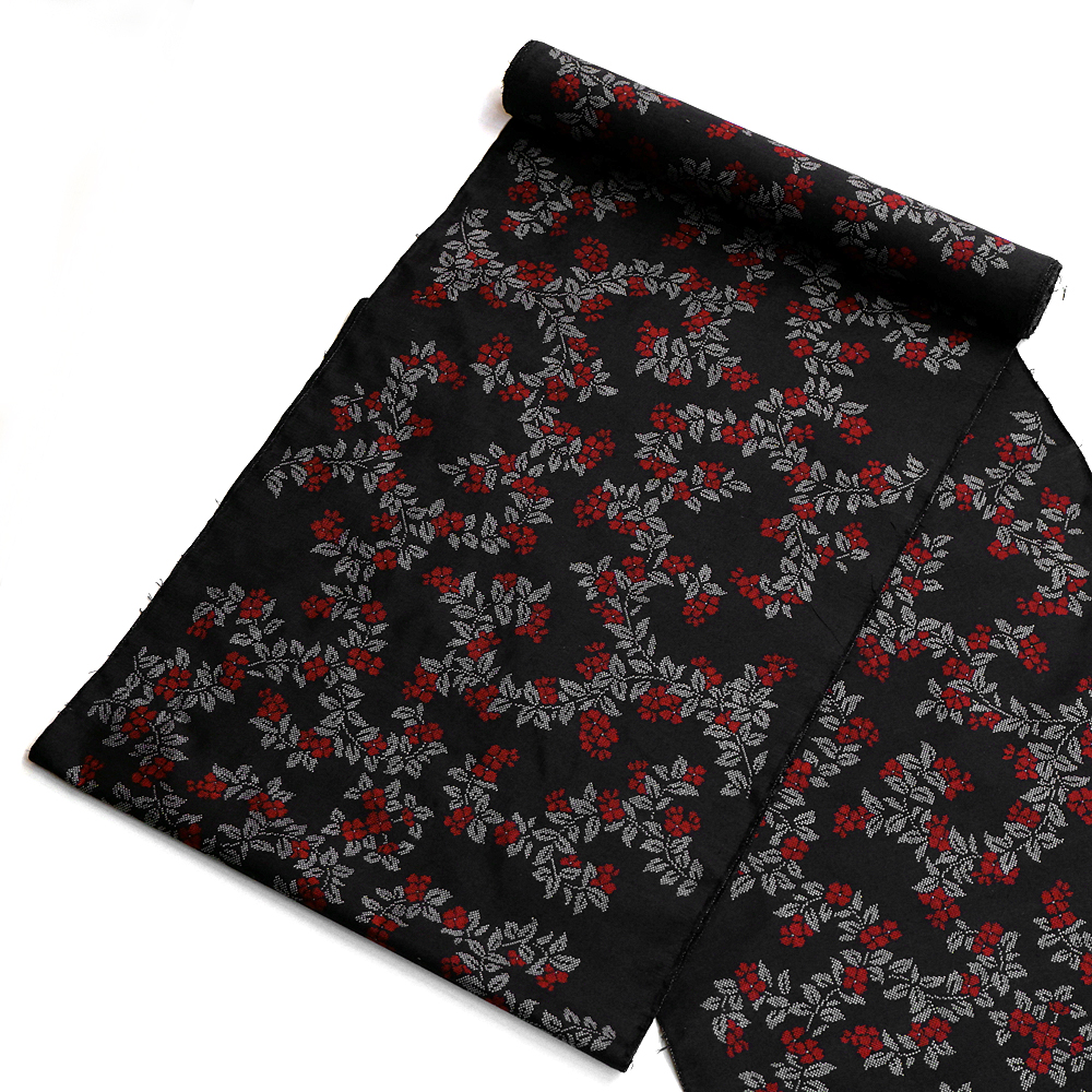 B反　本場大島紬反【赤い花】 ※バーコード無し