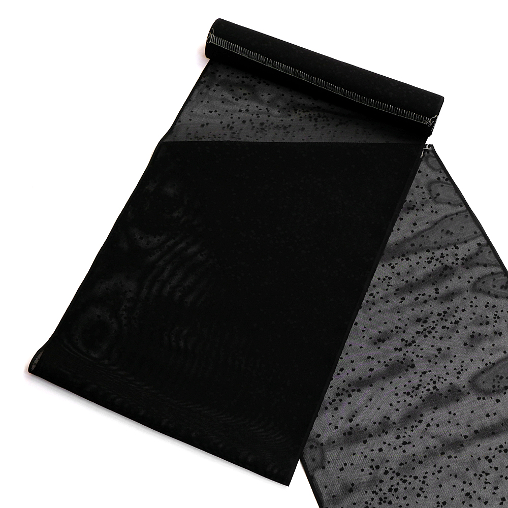 B反　裁断済　壽光織　夏物コート反【黒に霰】